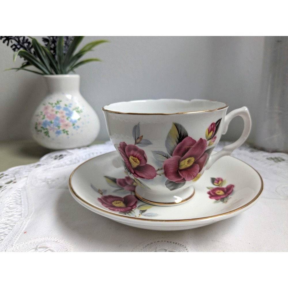 Vintage Royal‎ Stuart Teacup and Saucer Set, English Bone China Tea Cup